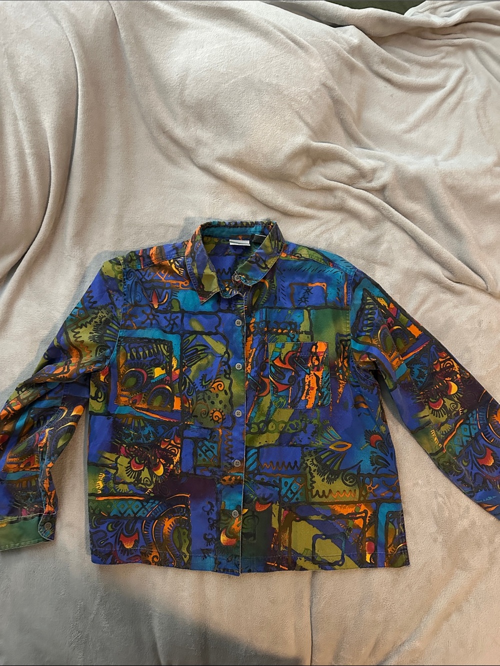 Vintage Chicos art button up shirt